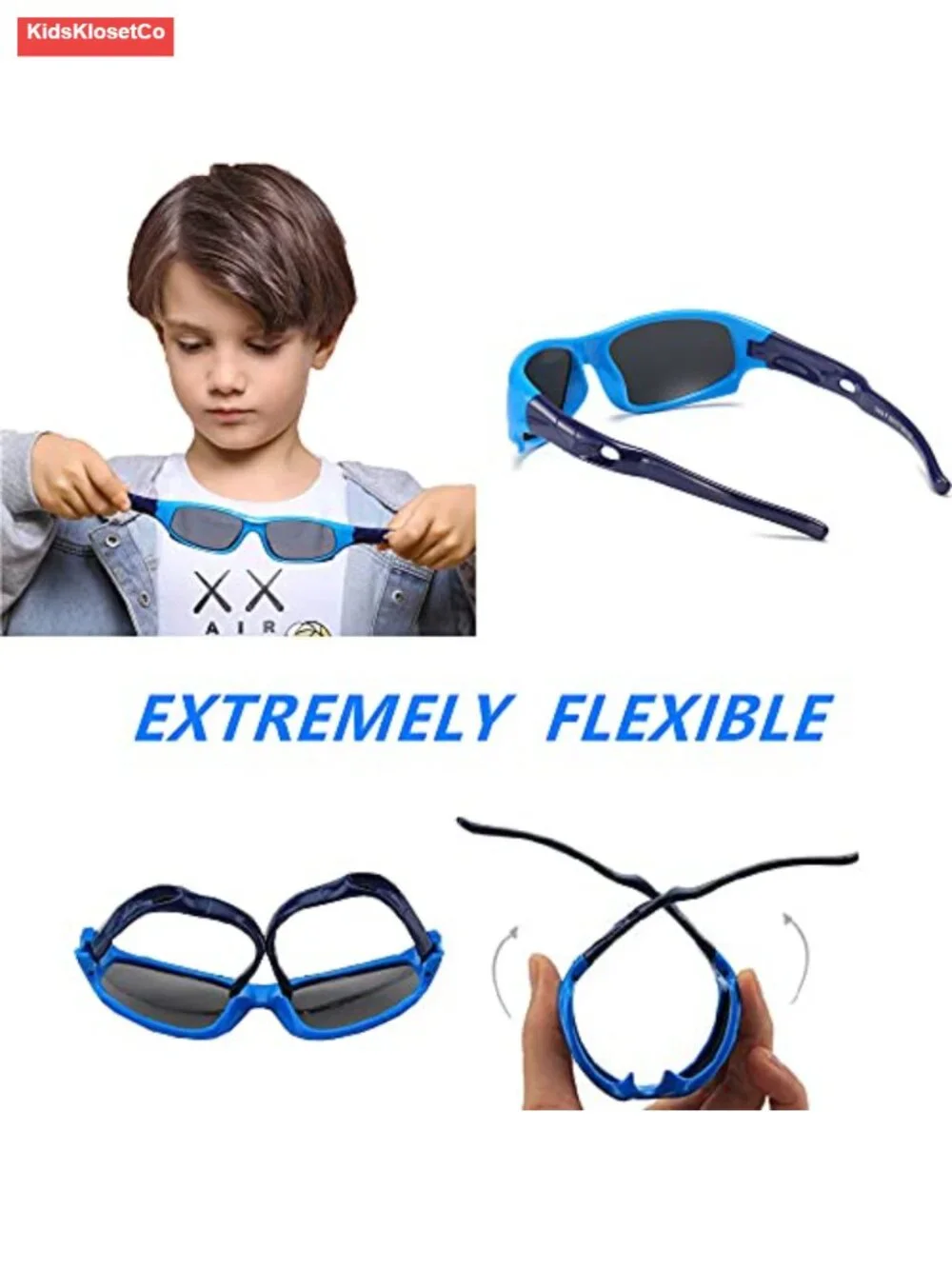 3 Pack Flexible Kids Polarized Sunglasses with Strap Sport Children Age 3-10